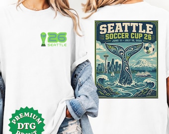 Camiseta de fútbol de Seattle para el día del partido, camiseta de la ciudad anfitriona de la Copa de Fútbol de Seattle 26, camiseta de aficionado de Washington