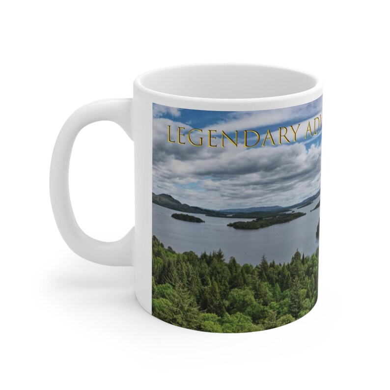 Taza panorámica de las islas del lago Lomond / Regalo de las Tierras Altas escocesas / Aventuras legendarias de Escocia, 325 ml imagen 3
