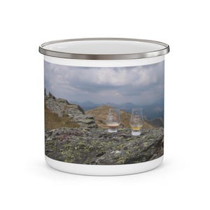 Scottish Enamel Camping Mug | Walk Clean Walk Far Walk Well | Highland Whisky Gift | Legendary Adventures Scotland image 1