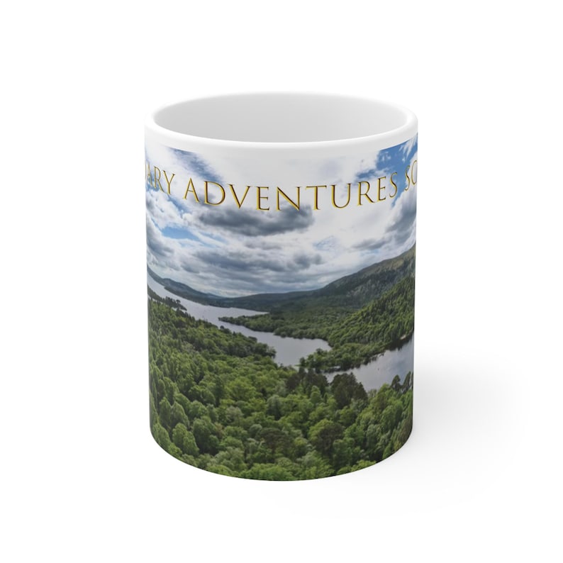 Loch Lomond Panoramic Mug | Scottish Highland Gift | Legendary Adventures Scotland 11oz image 1