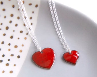 Mummy and Me matching Heart Necklaces for Mother and Daughter