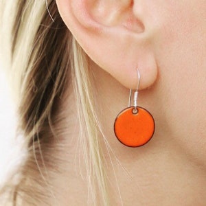 Bright Orange Earrings round tangerine