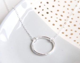 Circle of Life pendant, 925 sterling silver karma necklace 25mm