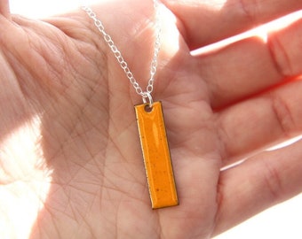 Vertical Bar Necklace Enamelled