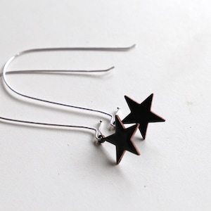 Star Earrings with long sterling silver safety wire
