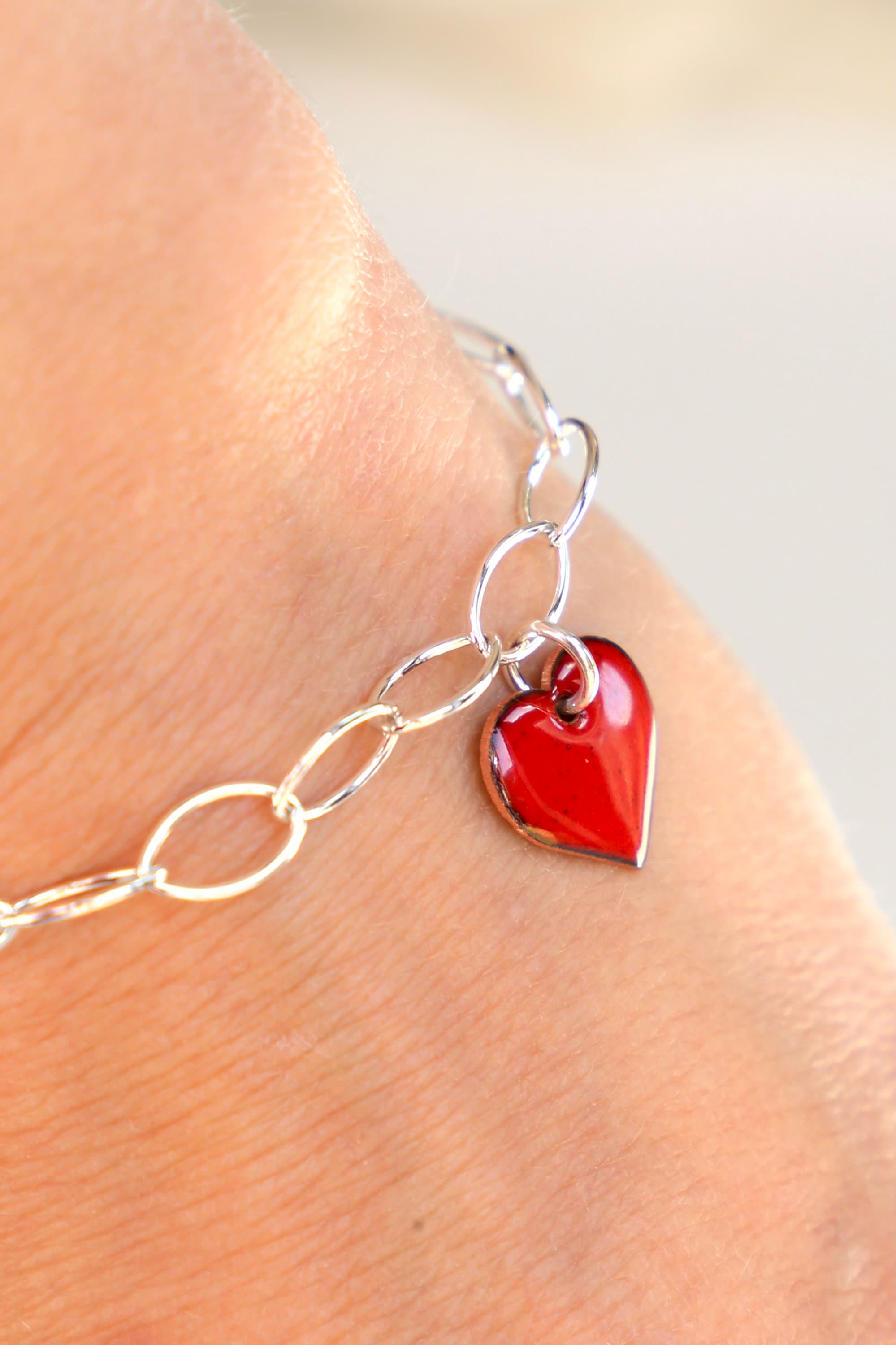 Heart Charm Bracelet, Silver Heart Jewellery, Adjustable Heart Chain  Bracelet, Silver Heart Charm Bracelet, Silver Heart Bracelet, Heart 