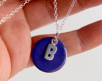 Letter B pendant, personalised initial pendant with alphabet