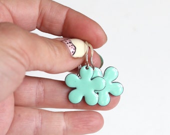 Colourful Flower Earrings in enamel, all rainbow colours available