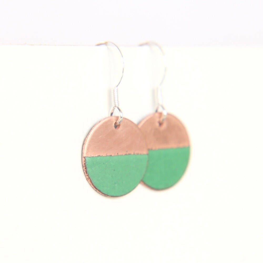 Copper Wedding Anniversary Gift for Her Green & Copper Round Etsy UK