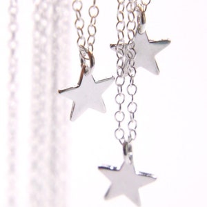 Silver star Necklace, 925 sterling silver small solid star necklace image 3