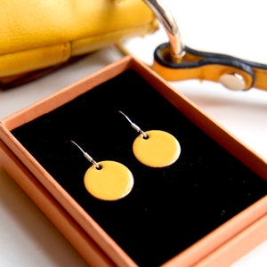 Bright Yellow Enamel Earrings