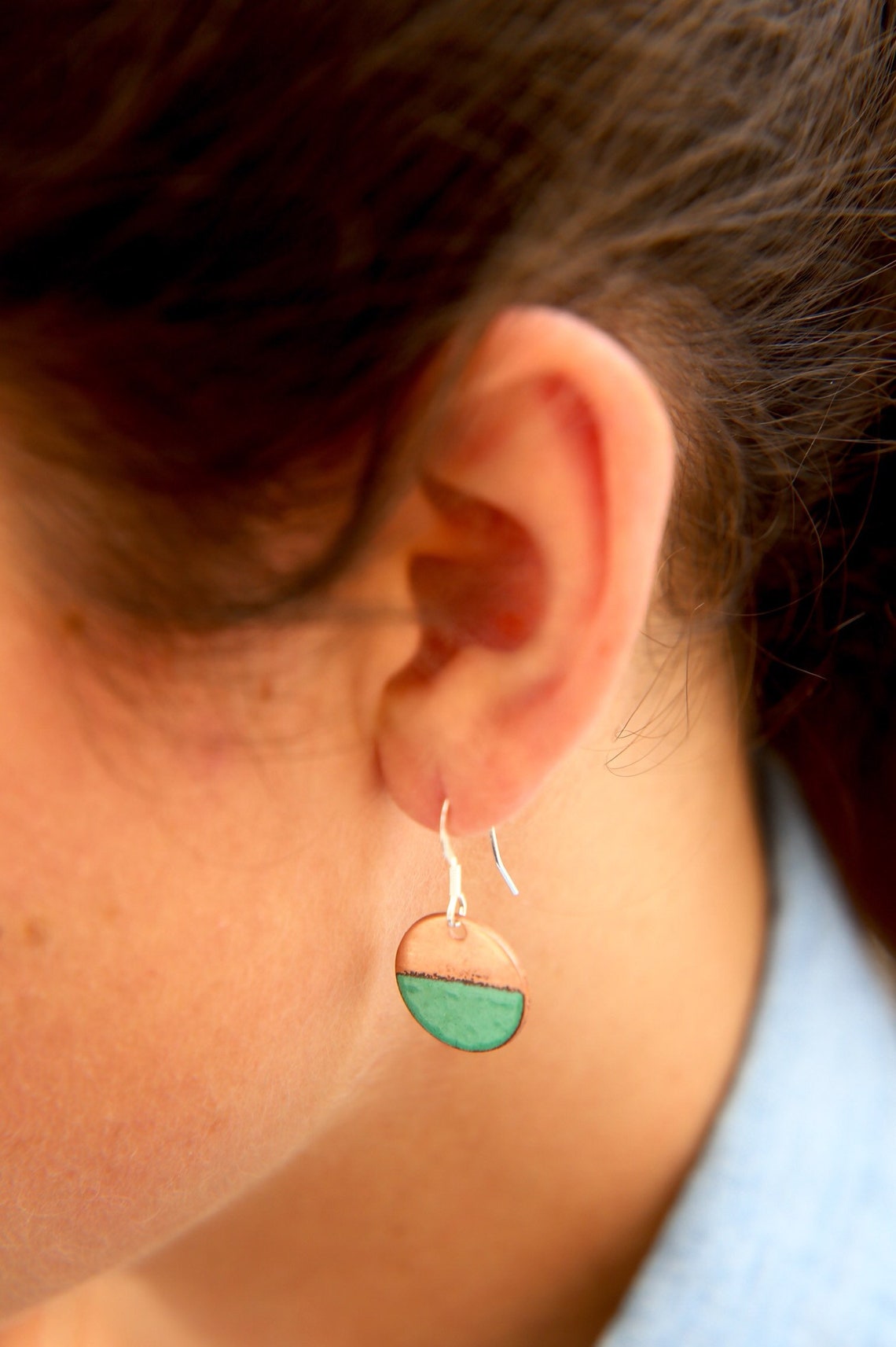 Copper Wedding Anniversary Gift for Her Green & Copper Round Etsy UK