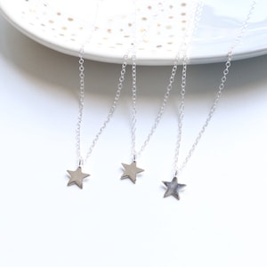 Silver star Necklace, 925 sterling silver small solid star necklace image 5