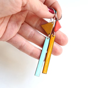 Bright Asymmetric Earrings Enamel