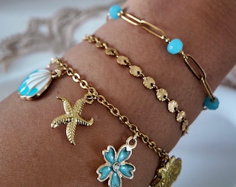 Golden Summer Vibes, Stainless Steel Bracelet, bracelets en acier inoxydable