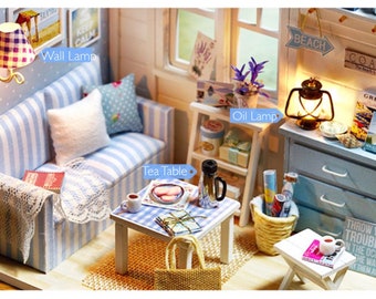 Dollhouse Decor White Beach Leisure Chair DIY Sand Table Model Toy