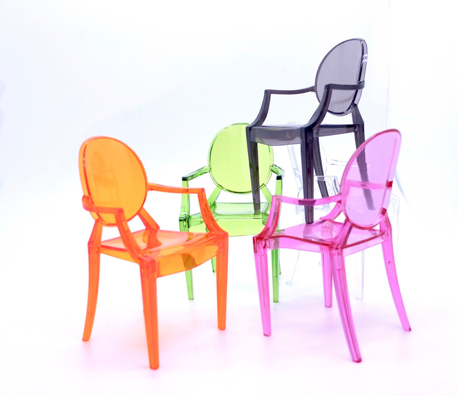 Set of 2 Ghost Chairs 5 colours miniature designer chair Etsy