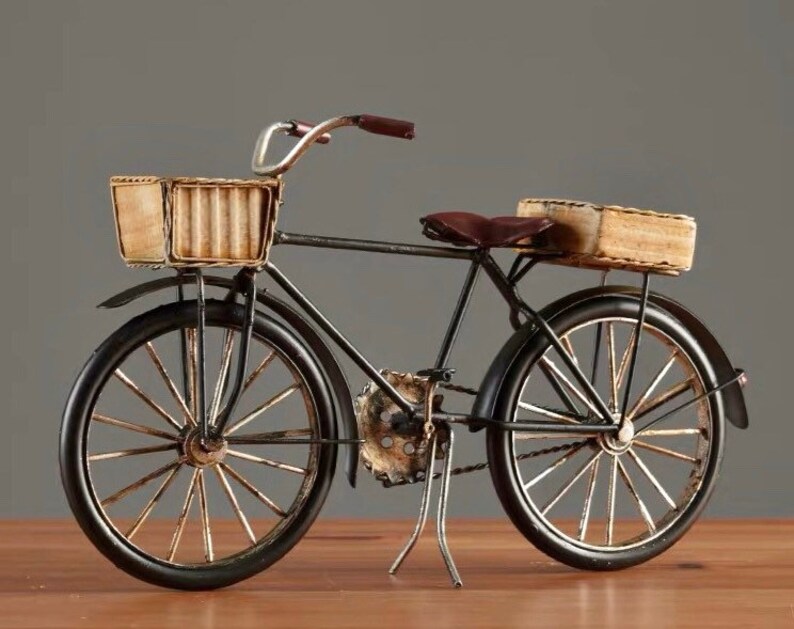 Vintage style bicycle model metal toy. Old bike for 16 doll Etsy