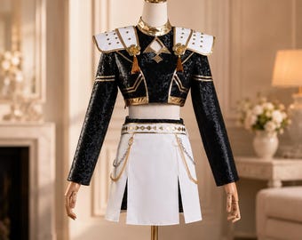 KPop Demon Hunters Lina Cosplay Costume Komplet z peruką Halloween Christmas Gift