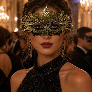 masquerade ball dresses black and gold Black Brocade Halloween Dark Fantasy Dress Long Sleeves Floor Length Masquerade Ball Gown