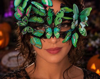Maska kamuflażowa z koronką motylkową, maska na pół twarzy na bal halloweenowy, rekwizyt na karnawał w Wenecji