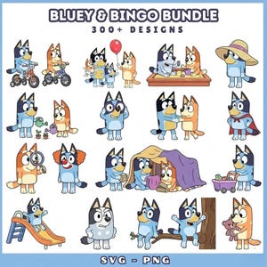 Pacote de imagens PNG da Família Bluey e seus Amigos – Mais de 2000 desenhos para artesanato (Download digital)