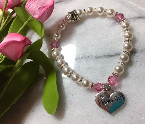 flower girl bracelet etsy