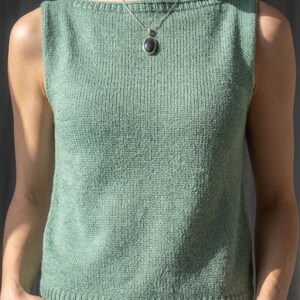 Seamless Silk Cotton Tank Knitting Pattern: Top-Down Raglan Sleeveless Tee (PDF) image 3