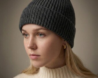 Ribbed Beanie Knitting Pattern: Easy Classic Watch Cap Tutorial (PDF Download)