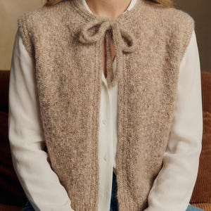 IDA Tie Front Knit Vest Pattern I Scandi Cropped Sweater PDF Tutorial (Instant Download)