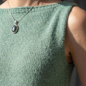 Seamless Silk Cotton Tank Knitting Pattern: Top-Down Raglan Sleeveless Tee (PDF) image 2