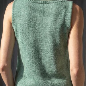 Seamless Silk Cotton Tank Knitting Pattern: Top-Down Raglan Sleeveless Tee (PDF) image 7