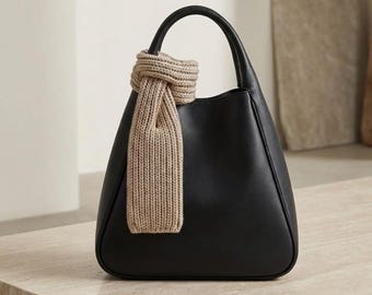 Knitted Phone Pocket Pattern: Modern Rib Stitch Crossbody Bag (PDF Download)