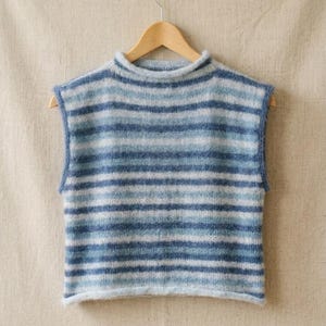 Mohair Silk Vest Knitting Pattern: Striped Summer Top (PDF Download)