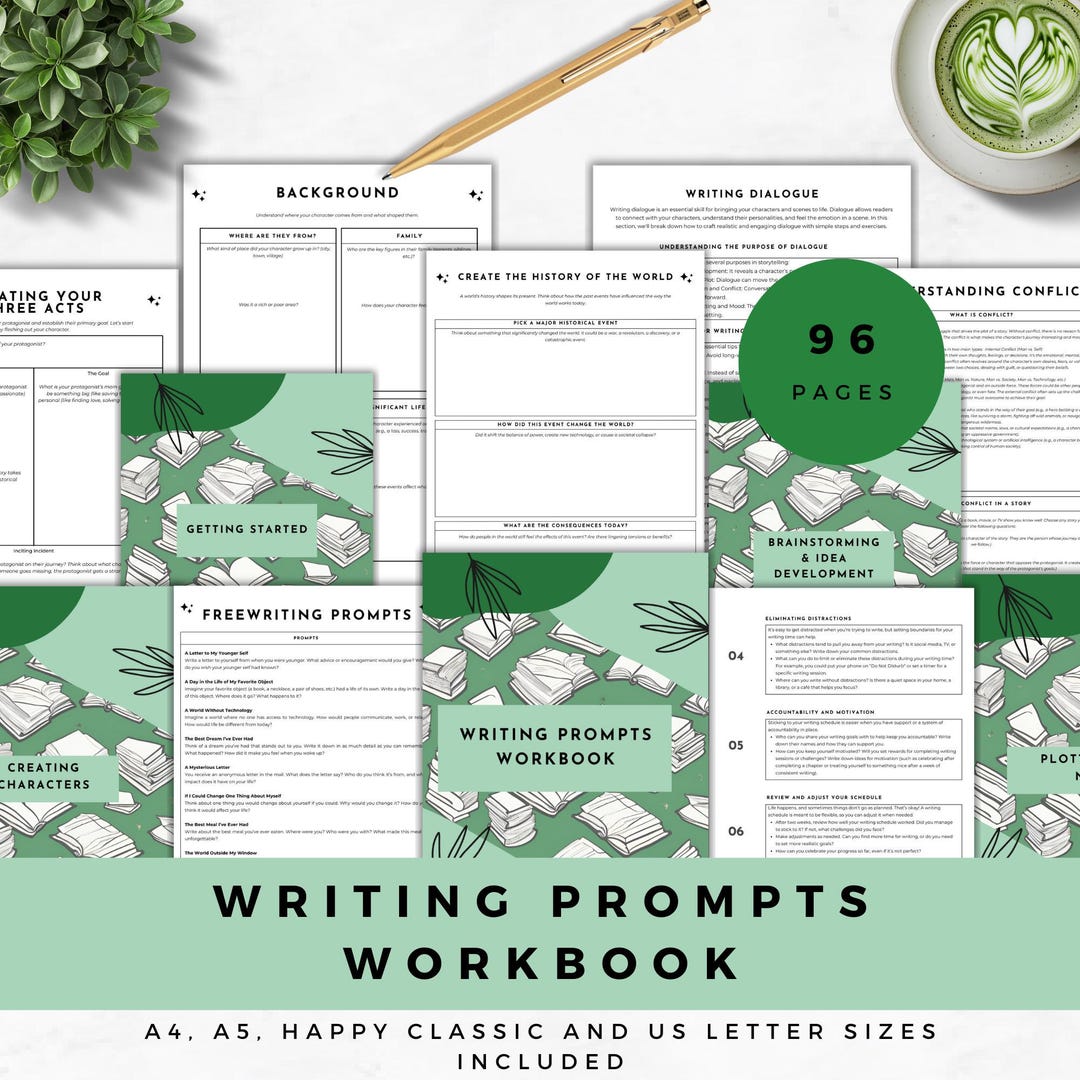 Fictional Writing Worksheet Guide Novel Writing Workbook Printable PDF, Fiction Writing Planner With ...
