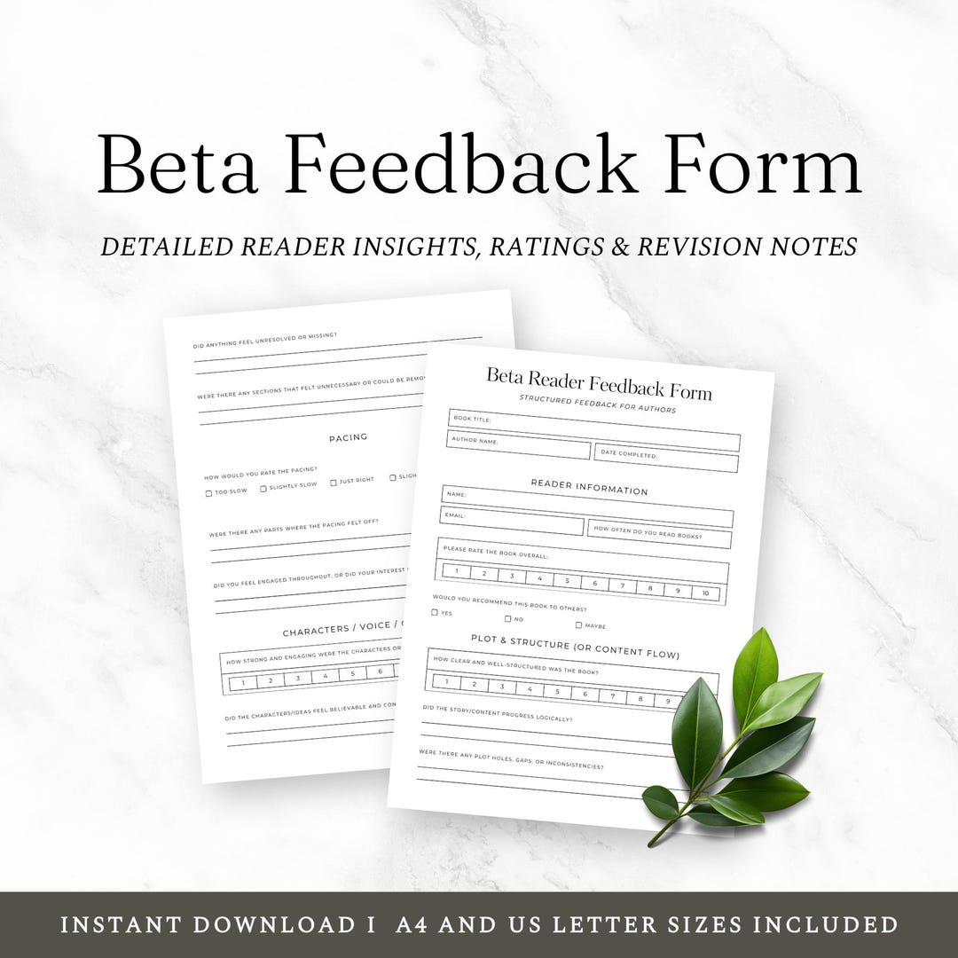 Beta Reader Feedback Form Canva Template, Manuscript Critique Worksheet ...
