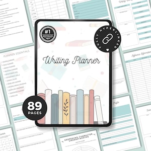 Digitaler Roman-Schreibplaner Goodnotes-Vorlage für Autoren, Hyperlinked Book Journaling Journal mit Story-Planung und Tagesplaner