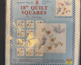 Nieuw Jack Dempsey 18 inch quilt vierkantjes met vogels patroon #31 Nieuw