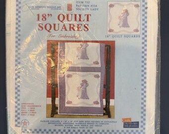 Nieuwe Jack Dempsey 18” Quilt Squares Society Lady #334 Nieuw