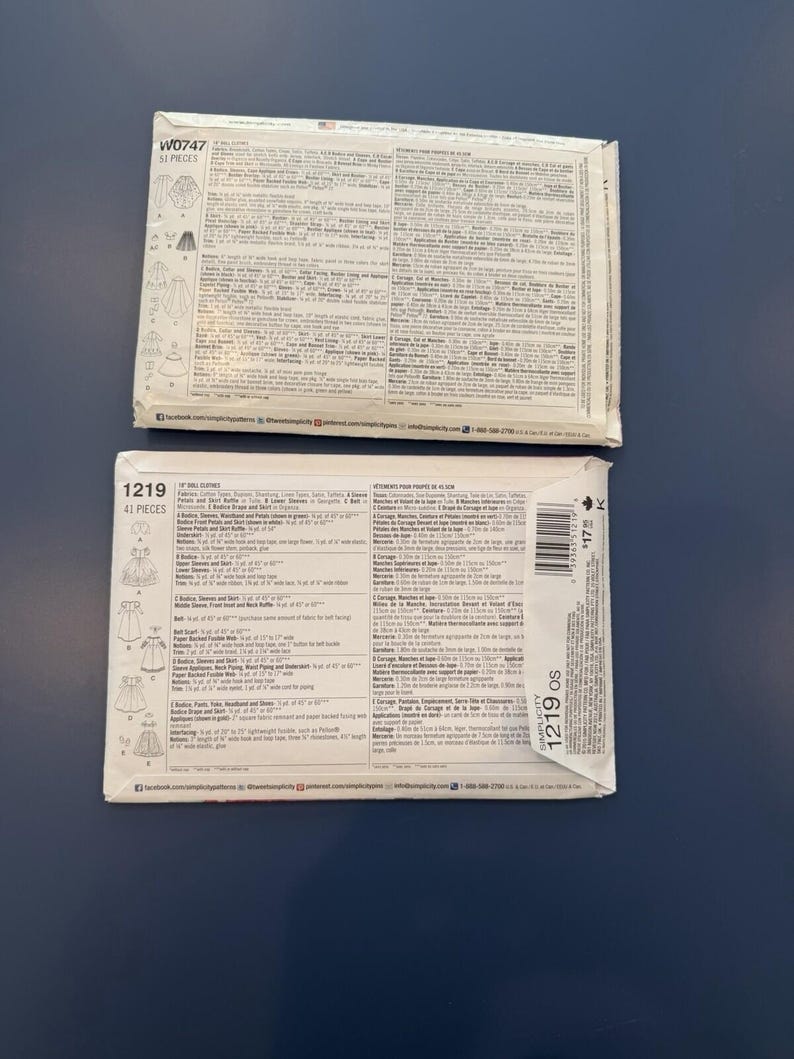 Lot de 2 modèles de poupée Simplicity Princesses Disney et La Reine des neiges Disney non découpés image 2