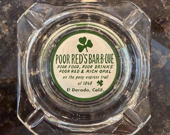 Cenicero vintage de Poor Red’s Barbecue El Dorado California Nostalgia