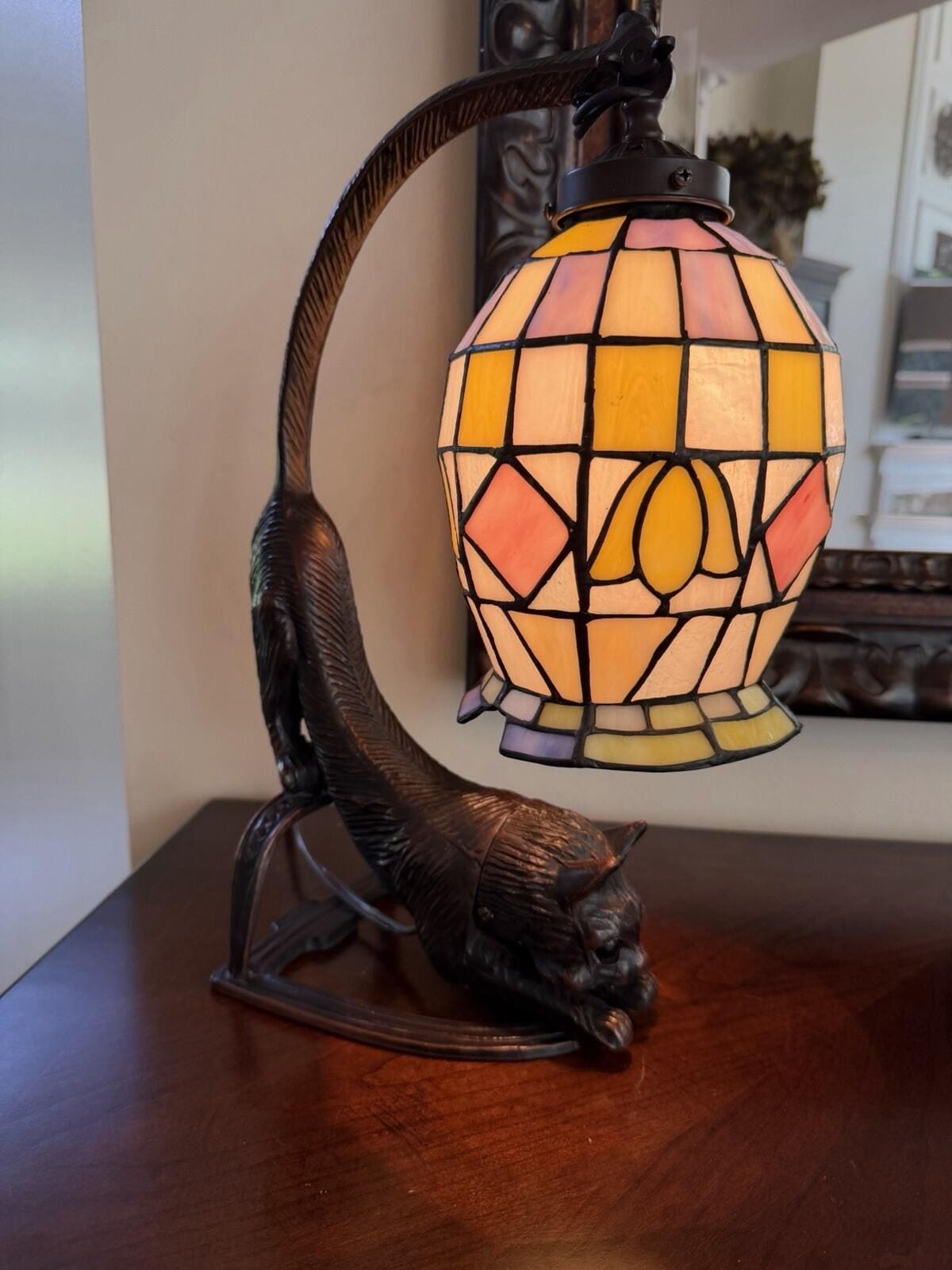 Vintage Bronze Cat Lamp - Etsy Canada