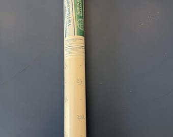 Papel de parede vinílico floral vintage dos anos 80, 554 pés quadrados, pré-colado, novo e lacrado.
