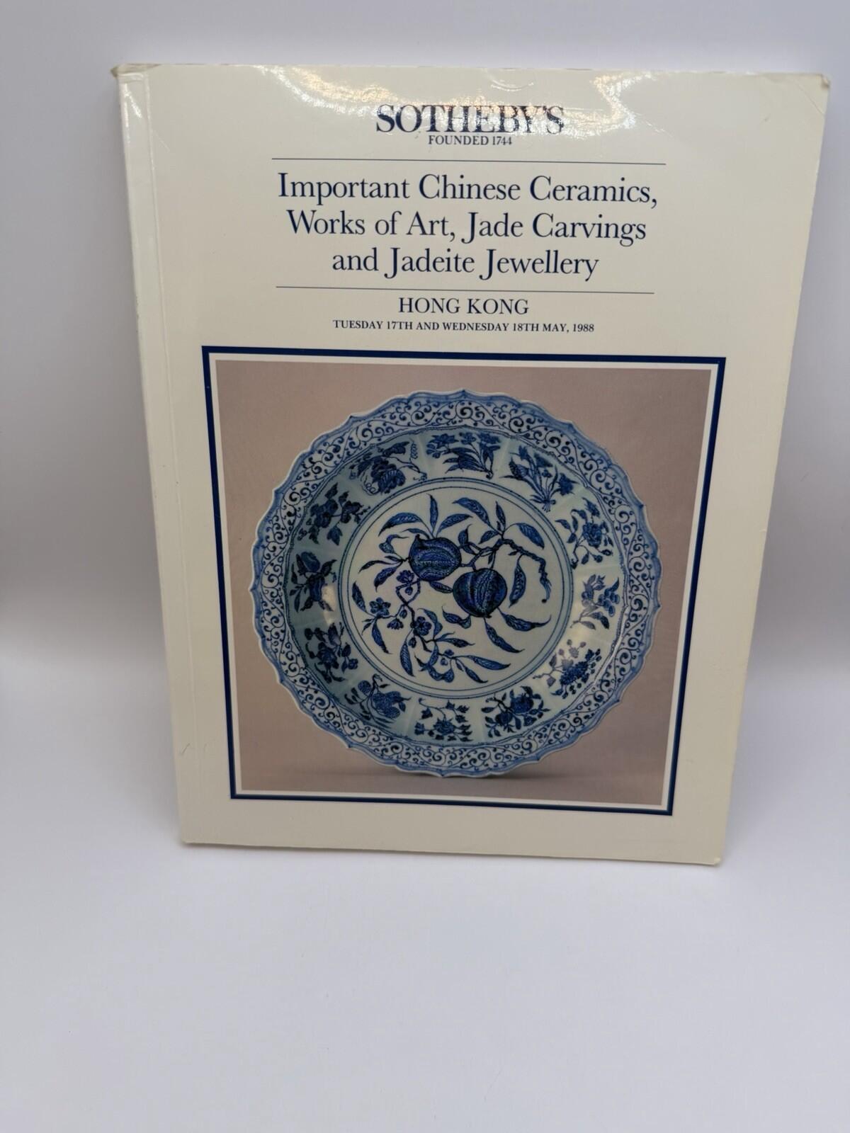 Sotheby's 1988 Chinese Ceramics Hong Kong Auction Catalog (price