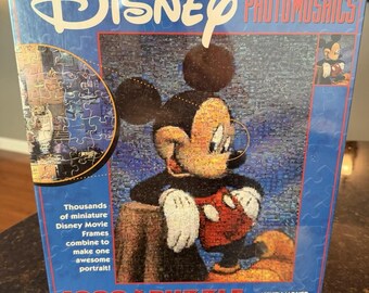 Fotomosaicos do Mickey Mouse da Disney por Robert Silvers, 1026 peças, novo e lacrado.