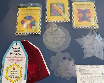 Lote com 7 moldes para patchwork em formatos variados (usados)