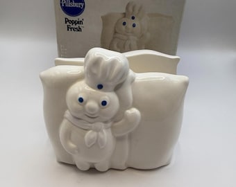 Pillsbury Co. Doughboy Ceramic Napkin Holder Popping Fresh Vintage 1988 NIB New