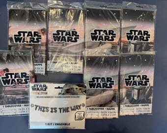 Disney Star Wars plastic tafelkleden set van 7 (54x84 cm) & ballonbanner nieuw