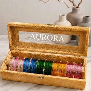 Indian Glass Bangle Box Set, Bridal Wedding Chooda, Traditional Ethnic Jewelry