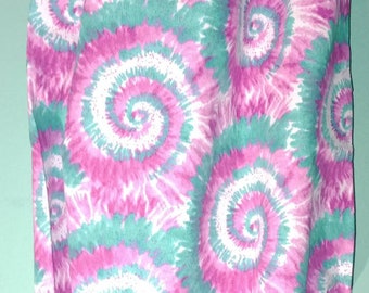 Grocery Bag Holder spring pink green tye dye spiral